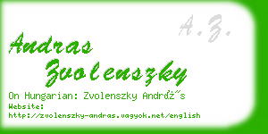 andras zvolenszky business card